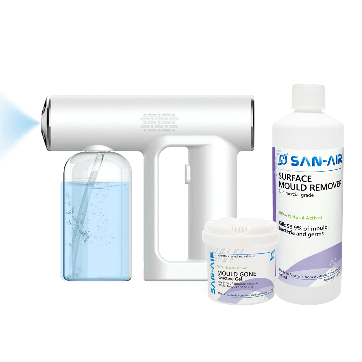 SAN-AIR Mould BUNDLE - Mould Remover Spray + Mould Gel + Atomizer Gun